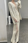 SWAYING/KNIT V-neck floating jumper SW23AW1T47 off-white